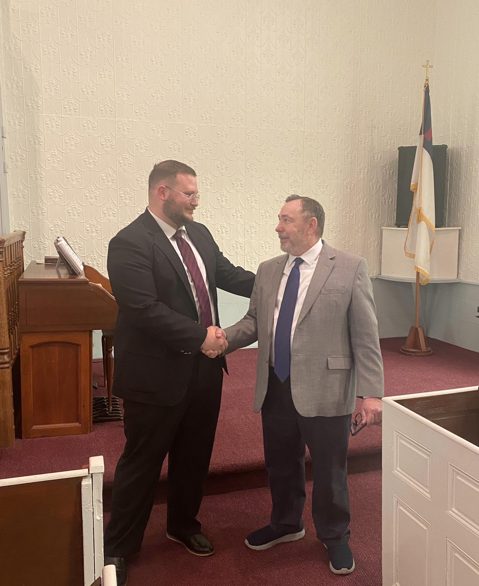 A warm welcome among the church family at Bow Baptist Church